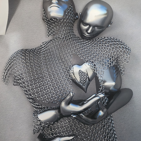 Other - 3D modern art male and female canvas chain and crome